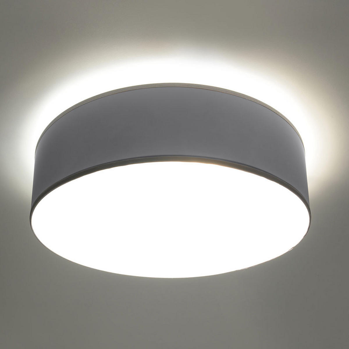 LED DECKENLEUCHTE PVC Stahl Grau rund - Grau, Metall (35/35/12cm)