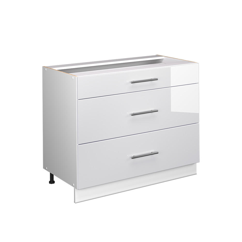 KÖKSUNDERSKÅP Fame-Line, Vit högblank/Vit, 100 cm utan bänkskiva Vit högglans, Vit 82/100/51.6 cm