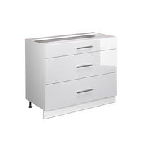 KUCHYNSKÁ SPODNÁ SKRINKA Fame-Line, Biely vysoký lesk/biely, 100 cm bez pracovnej dosky - biela/biela s vysokým leskom, kompozitné drevo (100/82/51.6cm) - Vicco