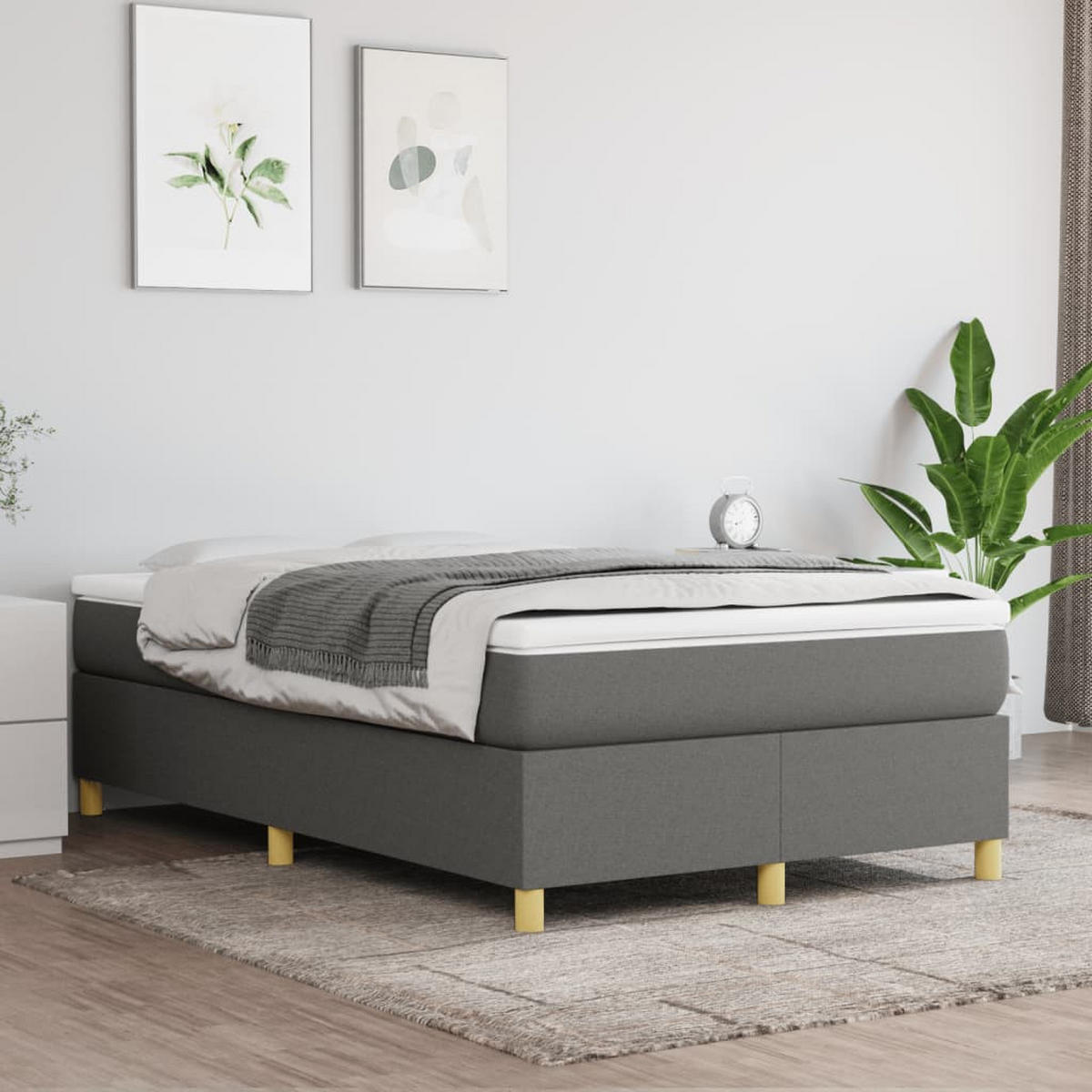 POLSTERBETT Raber 120/203 cm - Grau, Holzwerkstoff (120/200cm) - Nettlife