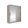 SCHWEBETÜRENSCHRANK Westa VI, mit RGB LED Beleuchtung - Kaschmir/Silberfarben, Holzwerkstoff/Metall (150/200/58cm) - MIRJAN24