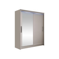SCHWEBETÜRENSCHRANK Westa VI, mit RGB LED Beleuchtung - Kaschmir/Silberfarben, Holzwerkstoff/Metall (150/200/58cm) - MIRJAN24