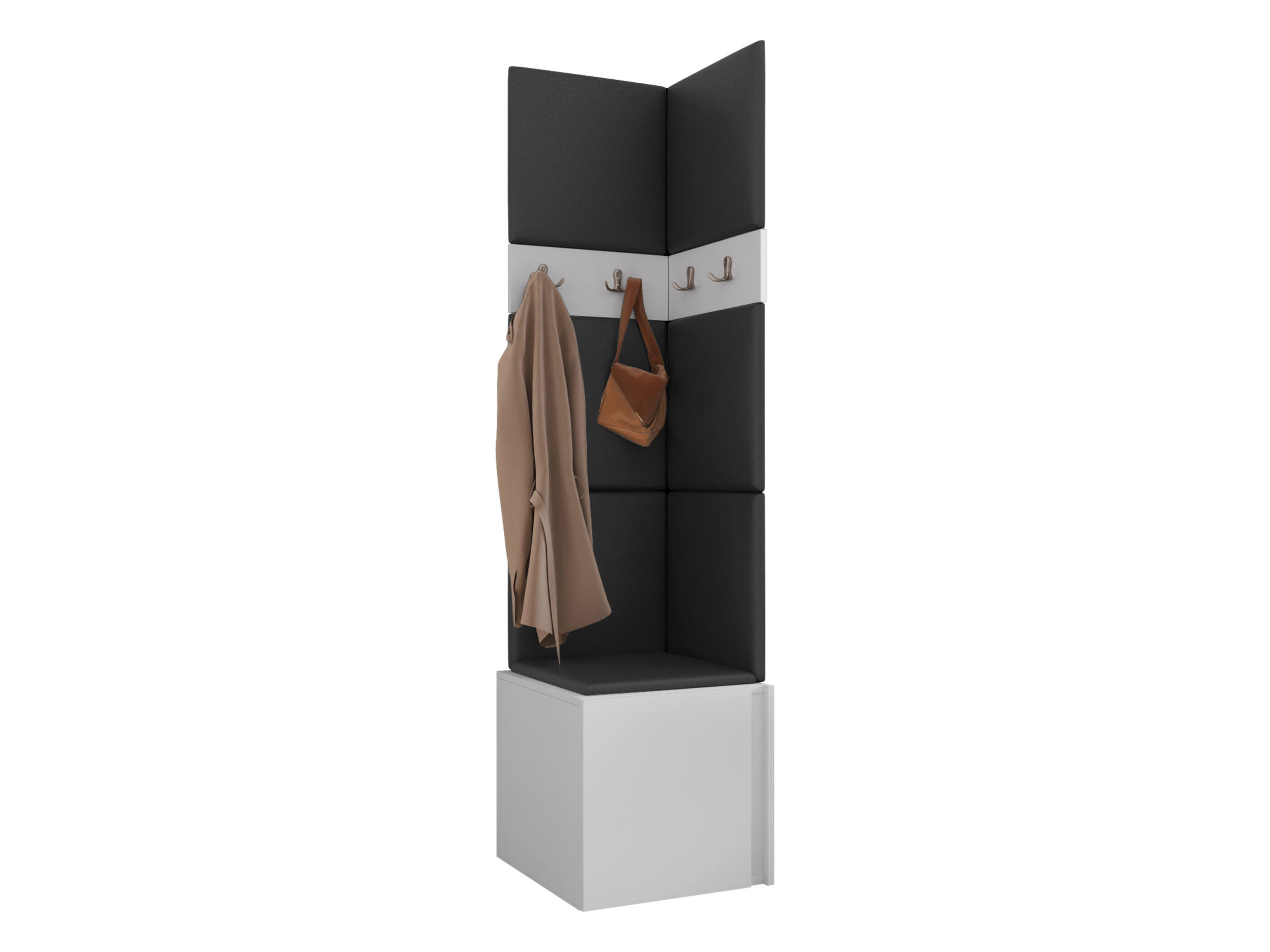 Mirjan24 Garderoben-Set Weiß, Schwarz 42x186x46 cm