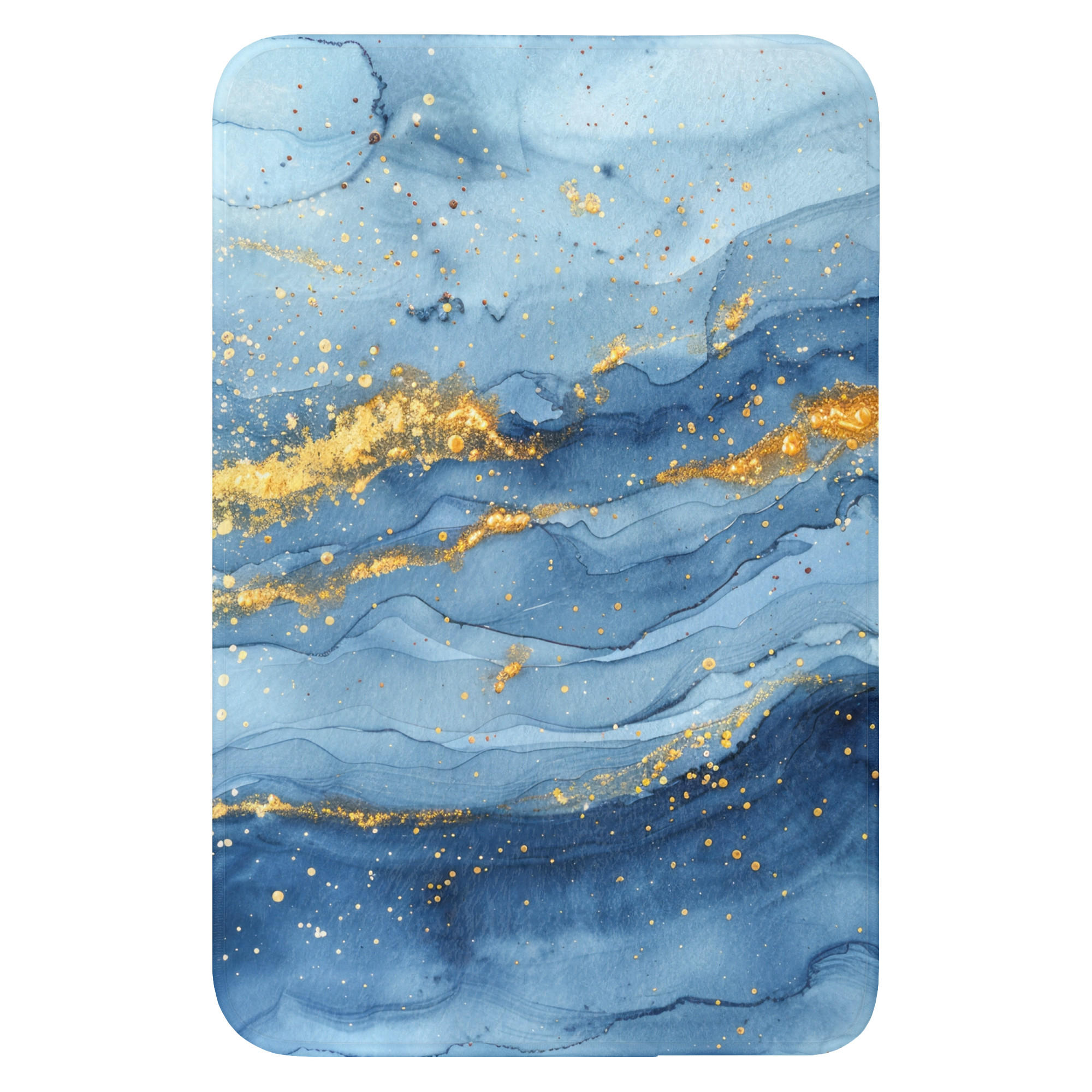 OnlyWow WC PŘEDLOŽKA Akvarel - modrá - umění - zlatá - luxusní - moderní 40x60 cm