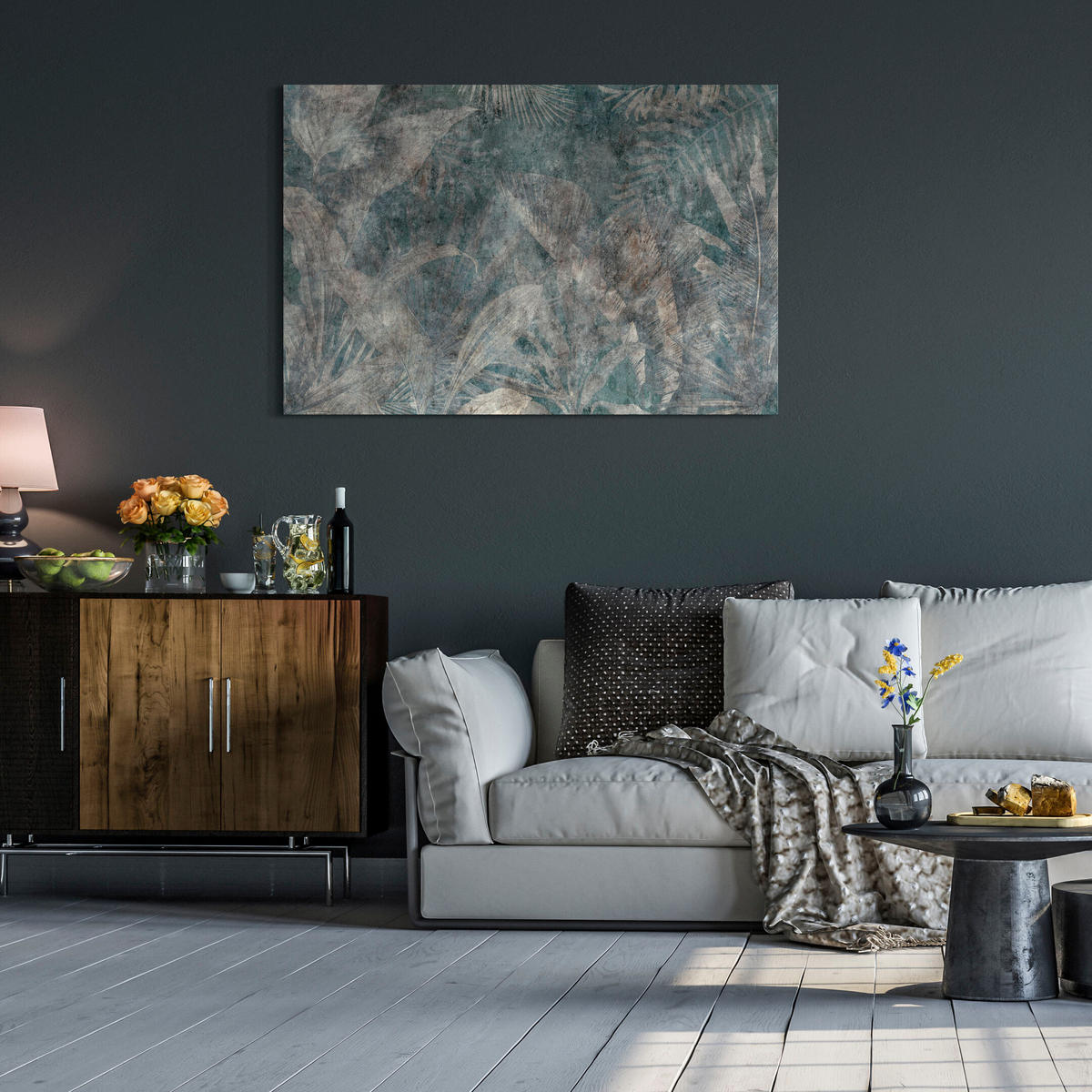 LEINWANDBILD Blätter 120x80 cm - Multicolor, Holz (120/80cm) - LUMASOUL