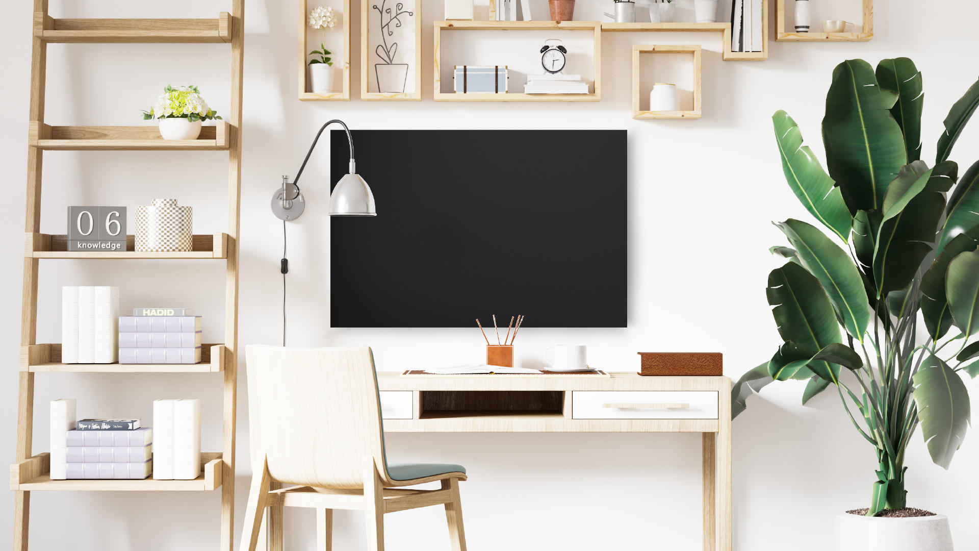 METALBOARD mit Kreideoberfläche 90x60cm + Zubehör-Set - Schwarz, Metall (90/60/1.8cm) - ALLboards