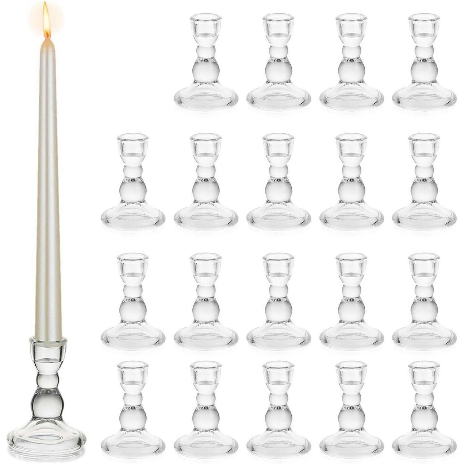 KERZENSTÄNDER 20-teiliges Set Glas Transparent 9,2 cm - Transparent, Glas (3.3/9.1/9.2cm)