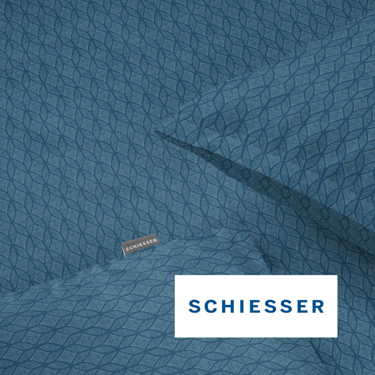 BETTWÄSCHESET Dotted Diamond - Renforcé - 2-teilig - 135x200 cm - Petrol - Petrol, Textil (135/200cm) - SCHIESSER