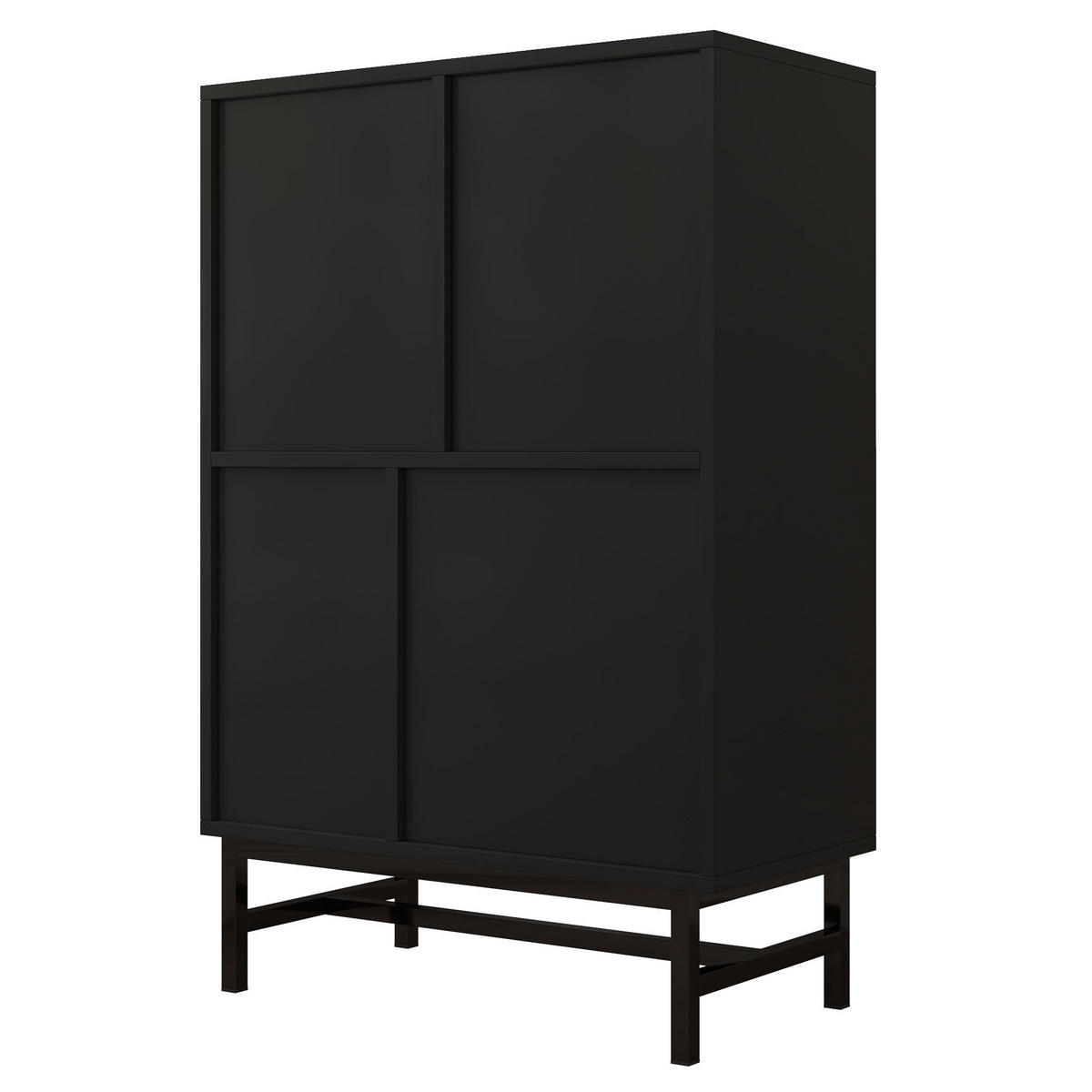 HIGHBOARD Schwarz 80/40/120,5 cm - Schwarz, Holzwerkstoff (40/120.5/80cm) - Urban Meuble