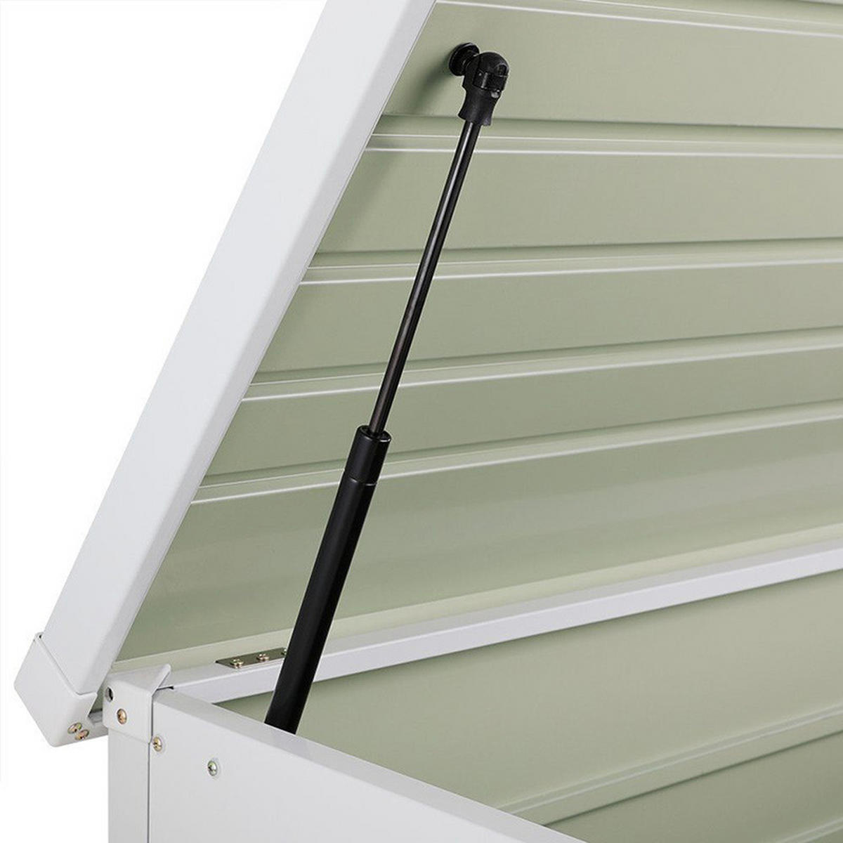 GARTENBOX Auflagenbox Kissenbox mit Schloss für Werkzeuge aus Metall in Anthrazit in AußenGarten abschließbar 60 x 114 x 53 cm 20 kg - Weiß, Metall (60/53/114cm) - Livingandhome
