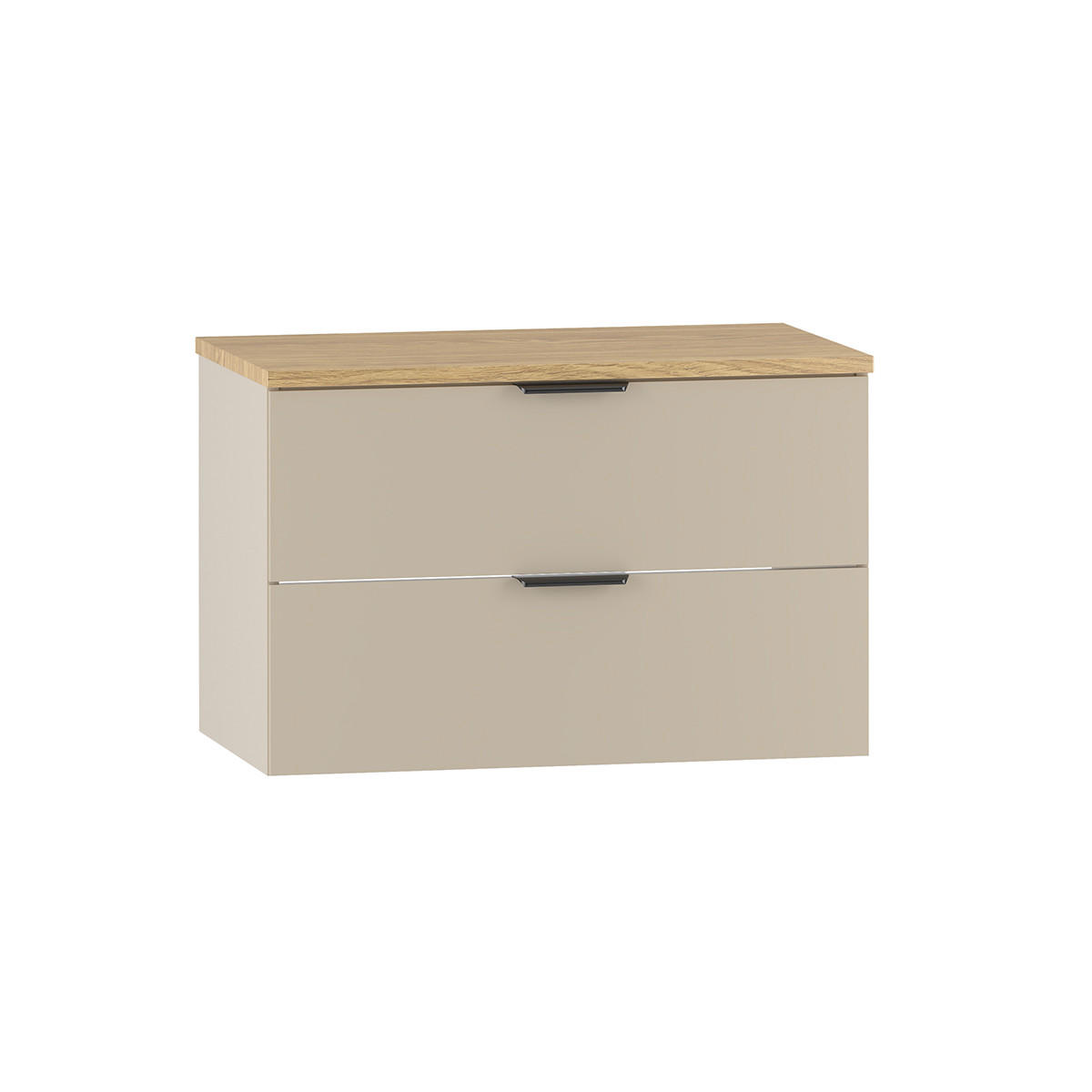 WASCHTISCHUNTERSCHRANK 80.6cm Astrid Kaschmir und Holz - Beige, Holzwerkstoff (80.6/52.2/46.5cm) - Petits-meubles