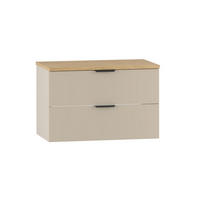 WASCHTISCHUNTERSCHRANK 80.6cm Astrid Kaschmir und Holz - Beige, Holzwerkstoff (80.6/52.2/46.5cm) - Petits-meubles