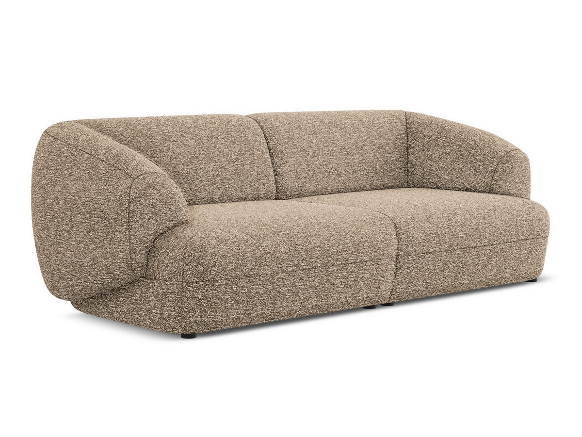 4-SITZER-SOFA Strukturstoff Stoff Beige - Blau/Beige, Kunststoff/Textil (232/81/98cm) - Makamii