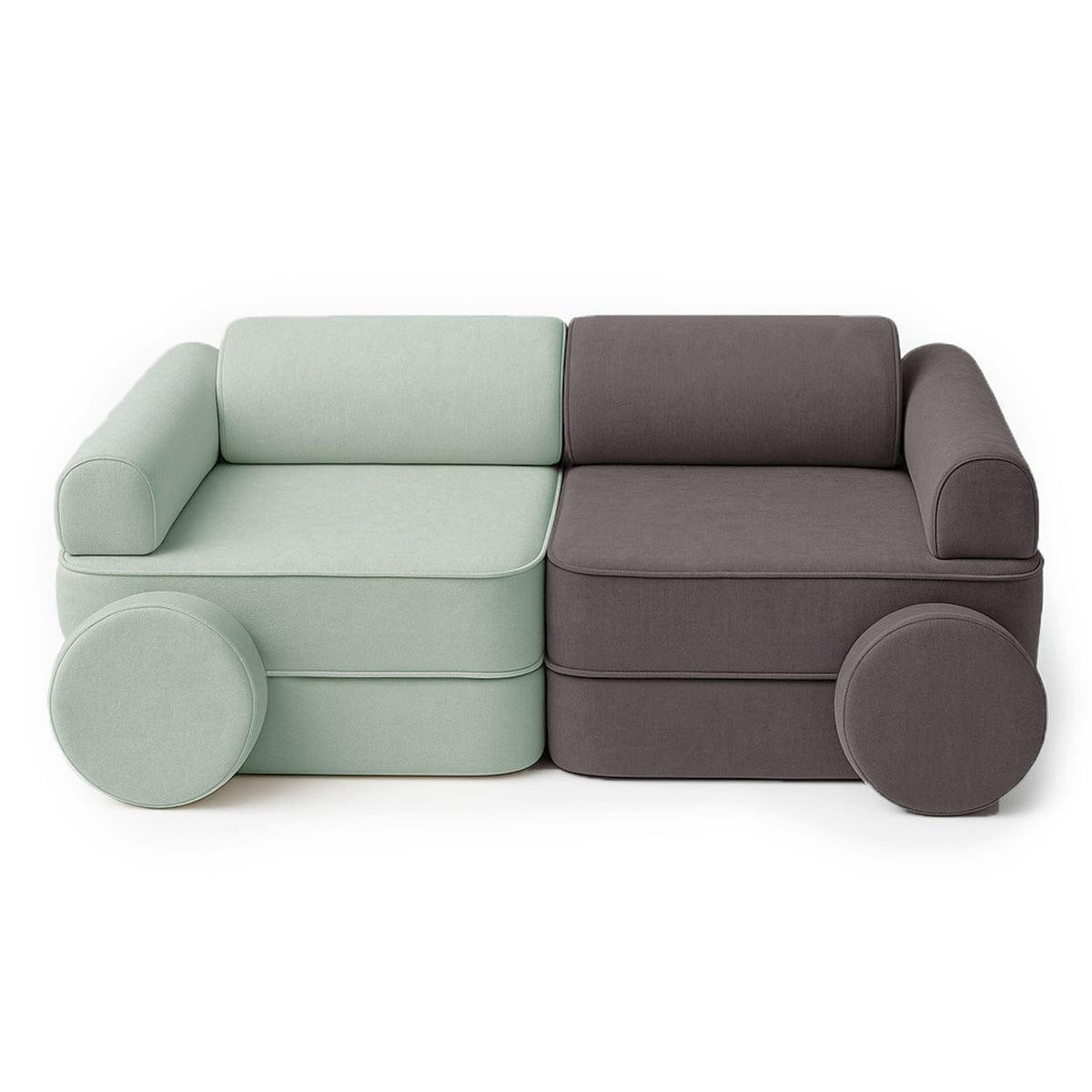 MODULARES Kindersofa 8 Elemente zweifarbig - Braun, Textil (120/50/60cm) - Bees & Blooms