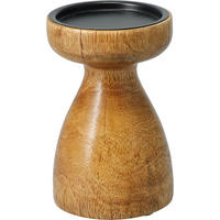 KERZENHALTER Natural Braun 10/10/15 cm Holz - Braun, Holz (15cm) - Mondex