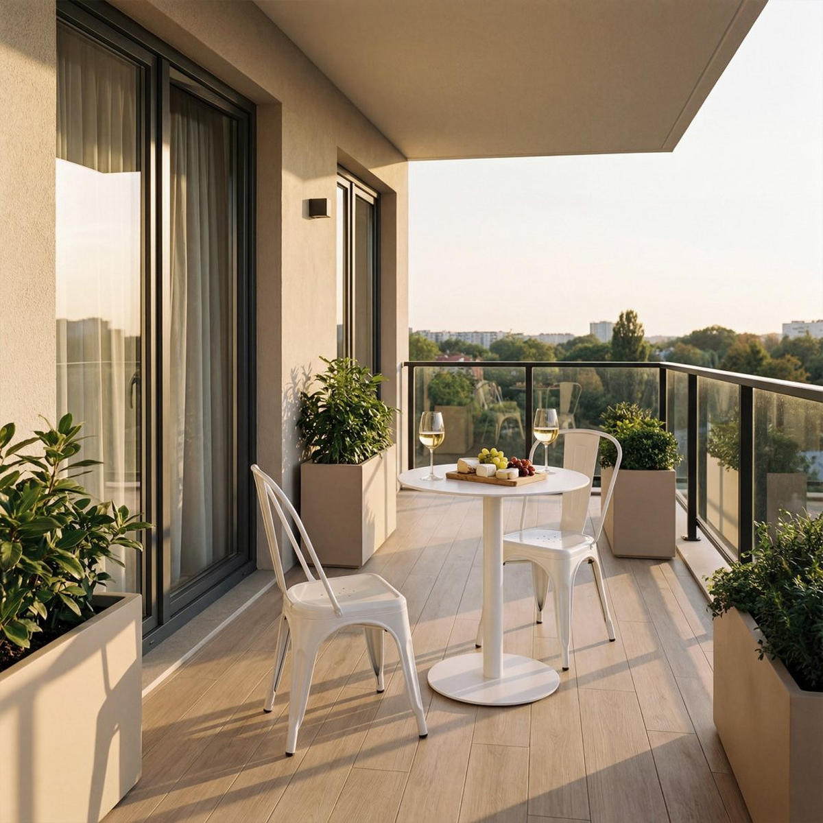 GARTENSTUHL Hjorts Weiß 46 cm x 85 cm 4er-Set - Weiß, Metall (46/85/49cm) - Klast Home