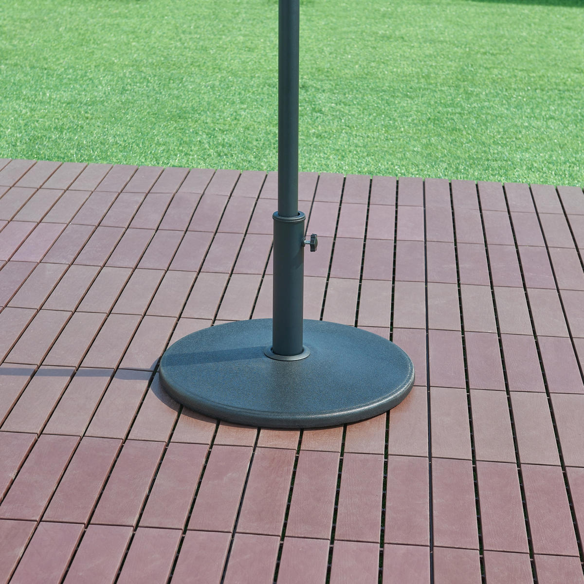 SONNENSCHIRMSTÄNDER Bionaz - Schwarz, Stein (50/50cm) - casa.pro