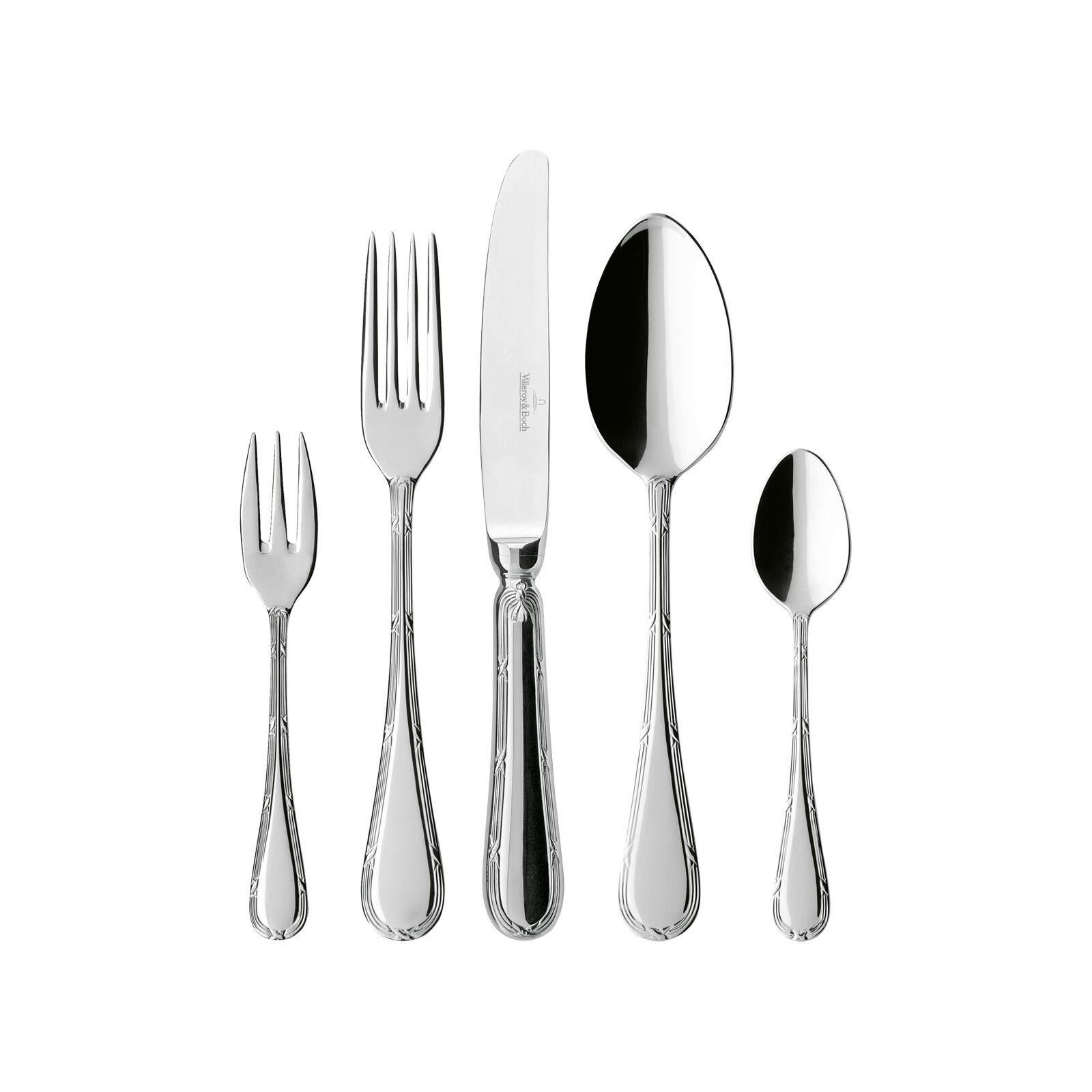 TAFELBESTECK Kreuzband Septfontaines silber 30er Set - Silberfarben, Metall - Villeroy & Boch