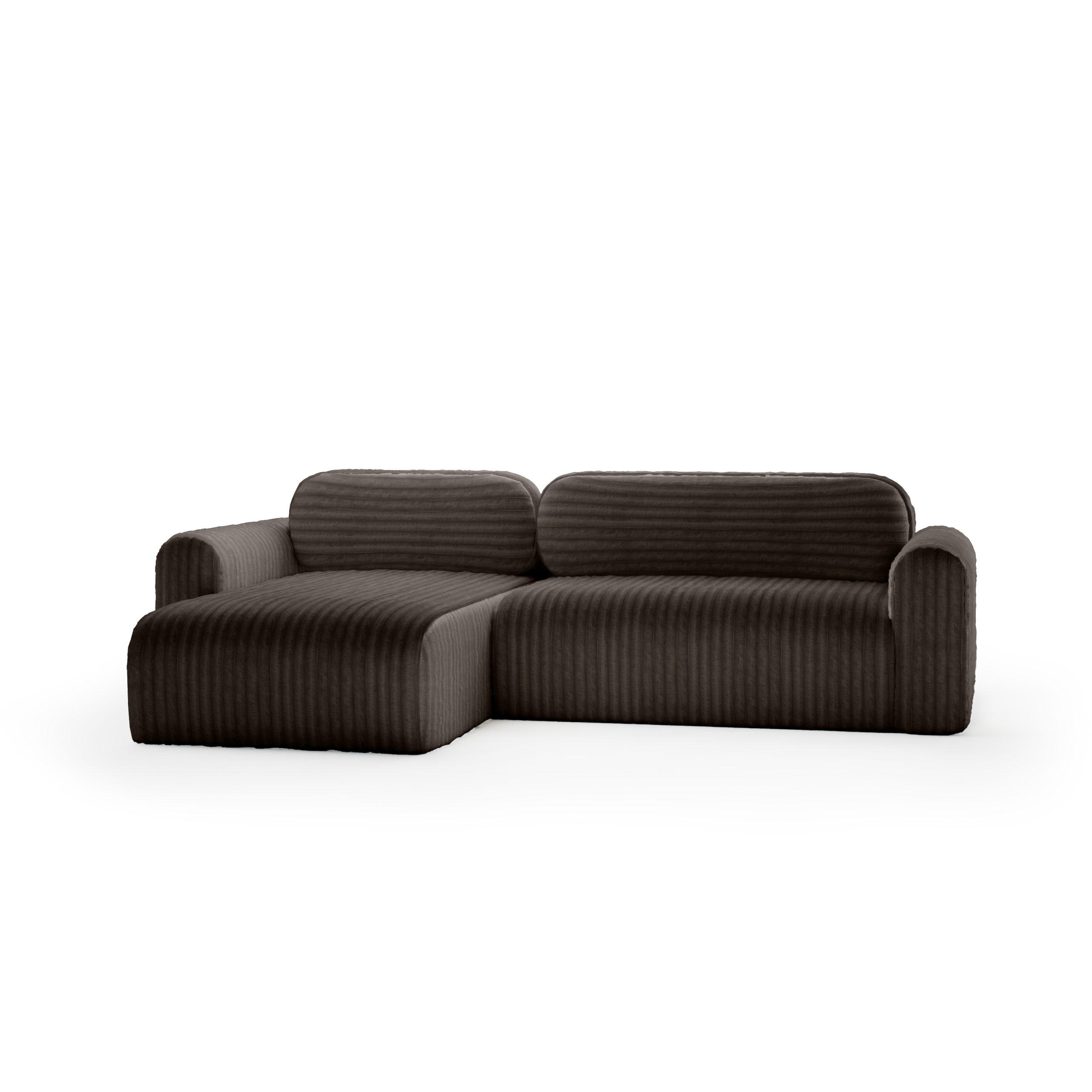 ECKSOFA mit Schlaffunktion Emmen, Dunkelbraun - Dunkelbraun, Textil (286/100cm) - Fedve
