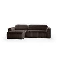 ECKSOFA mit Schlaffunktion Emmen, Dunkelbraun - Dunkelbraun, Textil (286/100cm) - Fedve