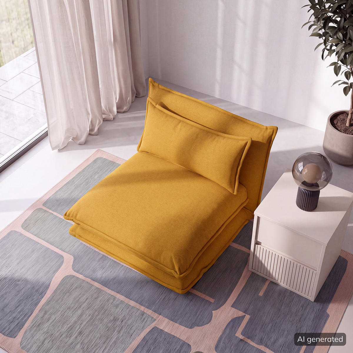 SCHLAFSESSEL - Gelb, Textil (78/56/74cm) - home24