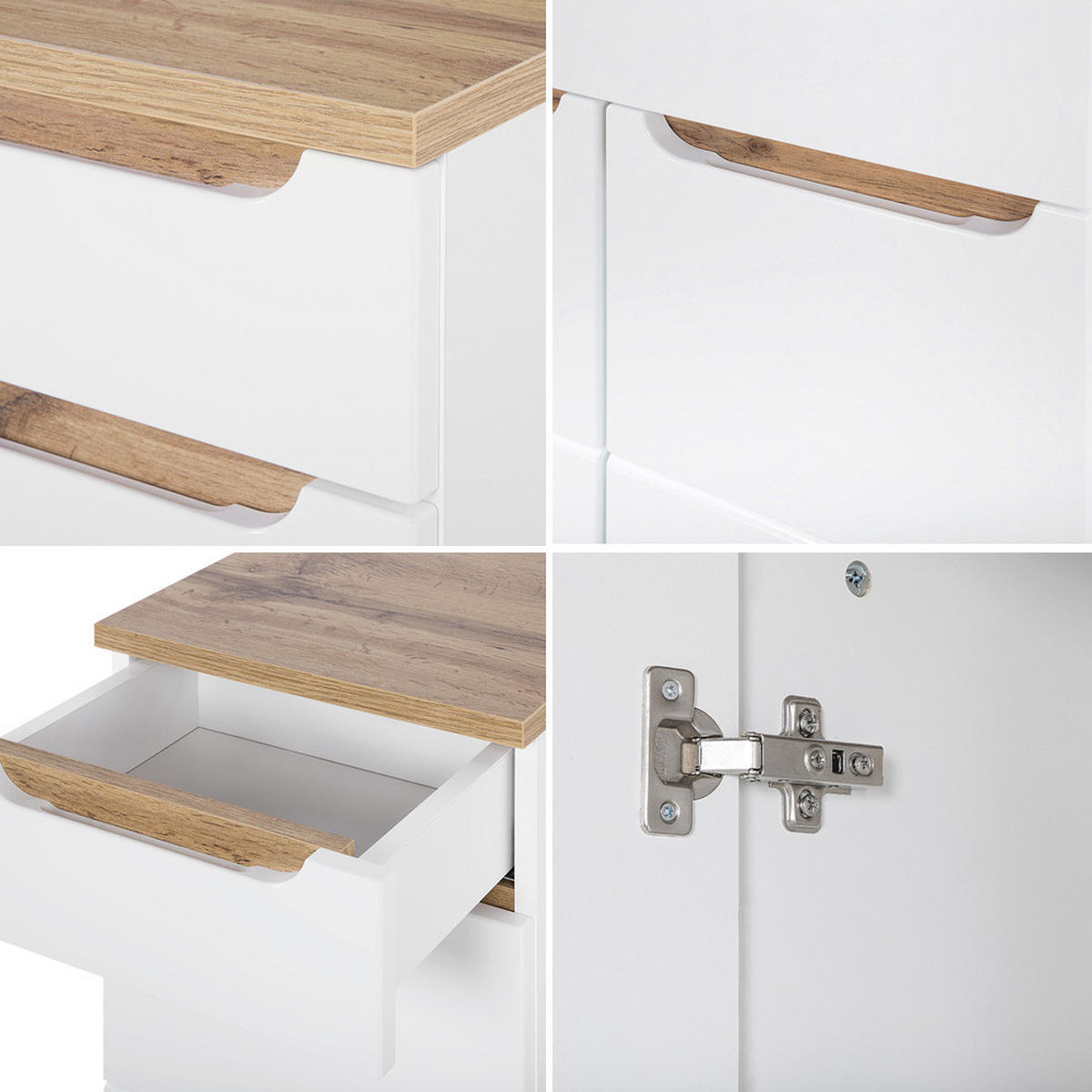 BADMÖBEL-SET 5-TLG. Solna-56 - Weiß, Holzwerkstoff (180/200/46cm) - Lomado