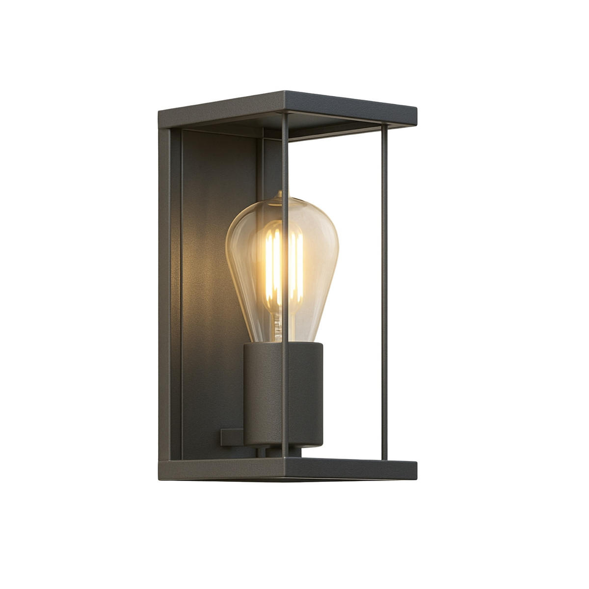 AUSSENWANDLEUCHTE Anthrazit Grau E27 Klarer Diffusor IP54 - Dunkelgrau/Anthrazit, Metall (12.5/26.5/14.5cm) - CGC Europe