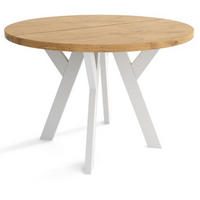 TISCH Weiß Lancelot Eiche Ausziehbar Rund 100/200 cm - Multicolor, Holzwerkstoff (200/100/75cm) - Sepro Meble