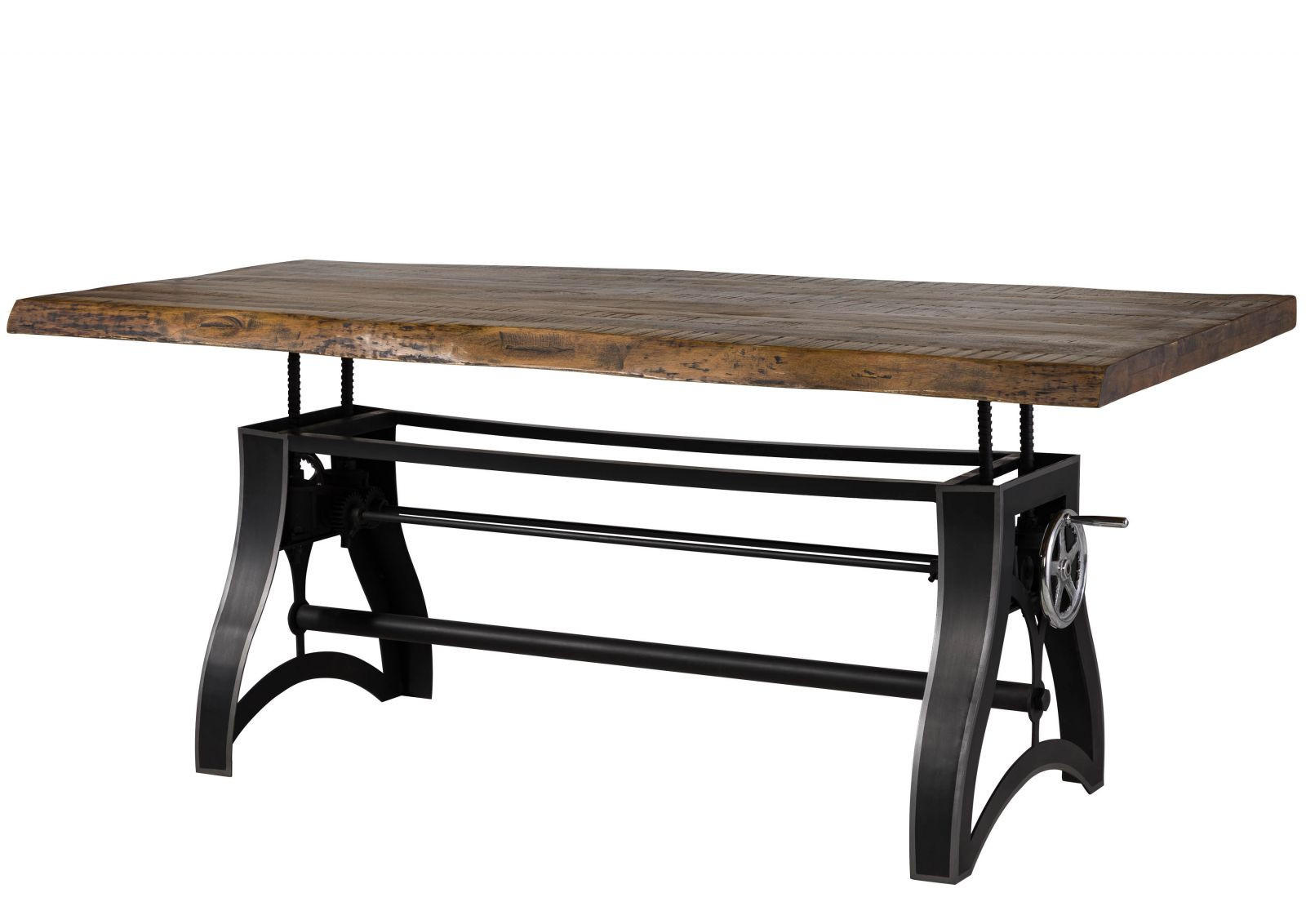 ESSTISCH Mango 220x100x67-91 höhenverstellbar natur geölt Manchester #203 - Braun, Holz (100/220/91cm) - Massivmoebel24