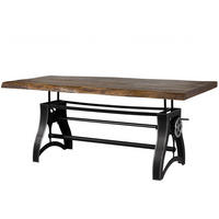 ESSTISCH Mango 220x100x67-91 höhenverstellbar natur geölt Manchester #203 - Braun, Holz (100/220/91cm) - Massivmoebel24