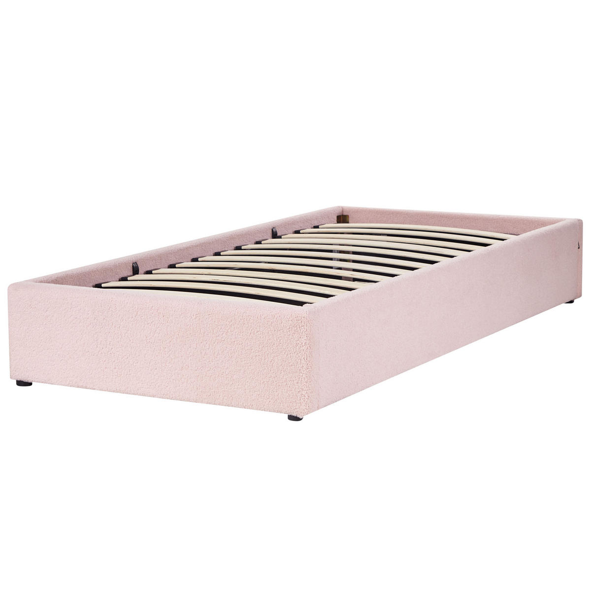 POLSTERBETT Rosa 90-200 cm Dinan - Pink, Holz/Textil (90/200cm) - Beliani