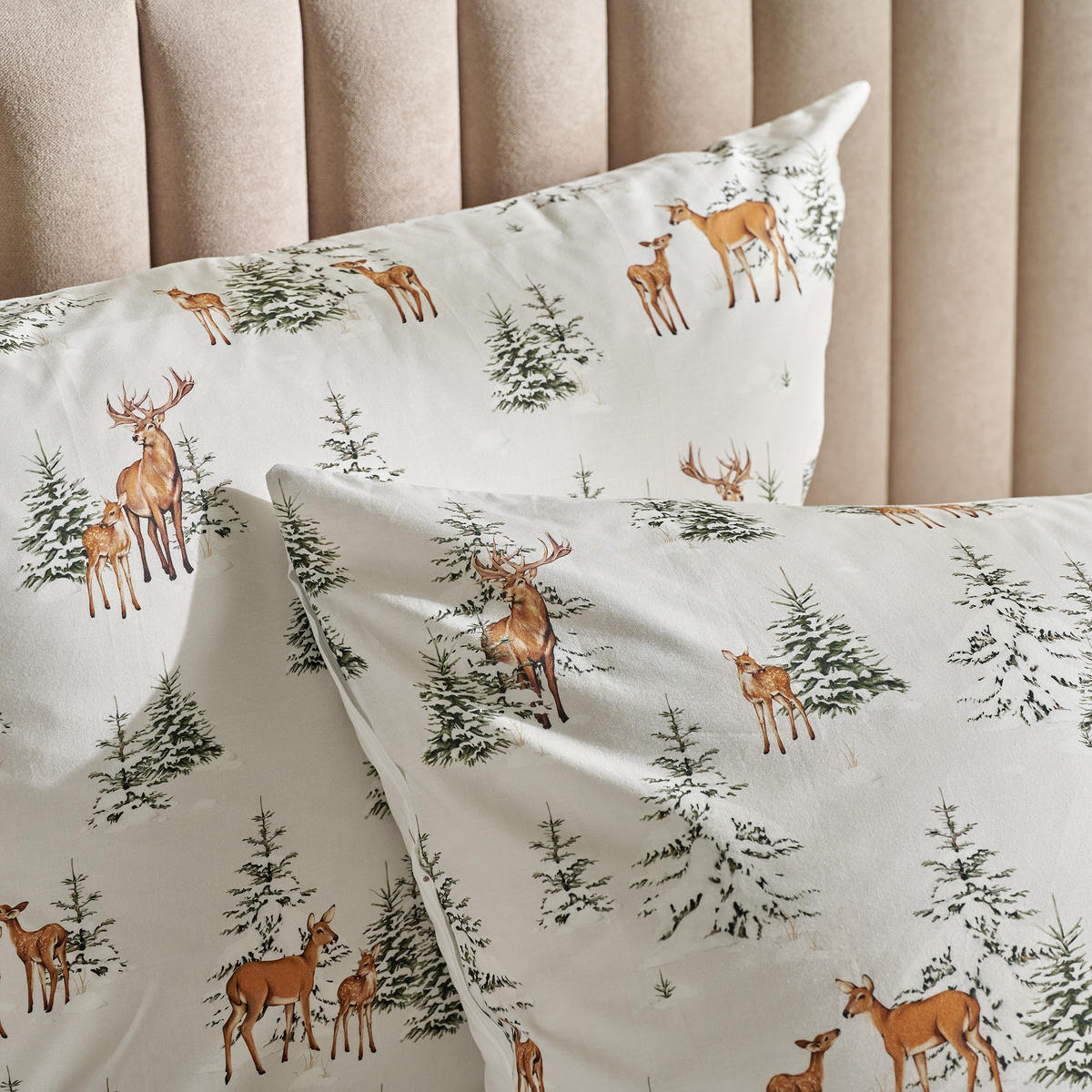 BETTWÄSCHE Baumwoll HIVROS, 160x200 cm, Hellbeige, Winter Weihnachten Bettbezug, Weihnachtsdeko, Christmas, Weihnachtsmotiv - Beige, Textil (160/200cm) - home&you