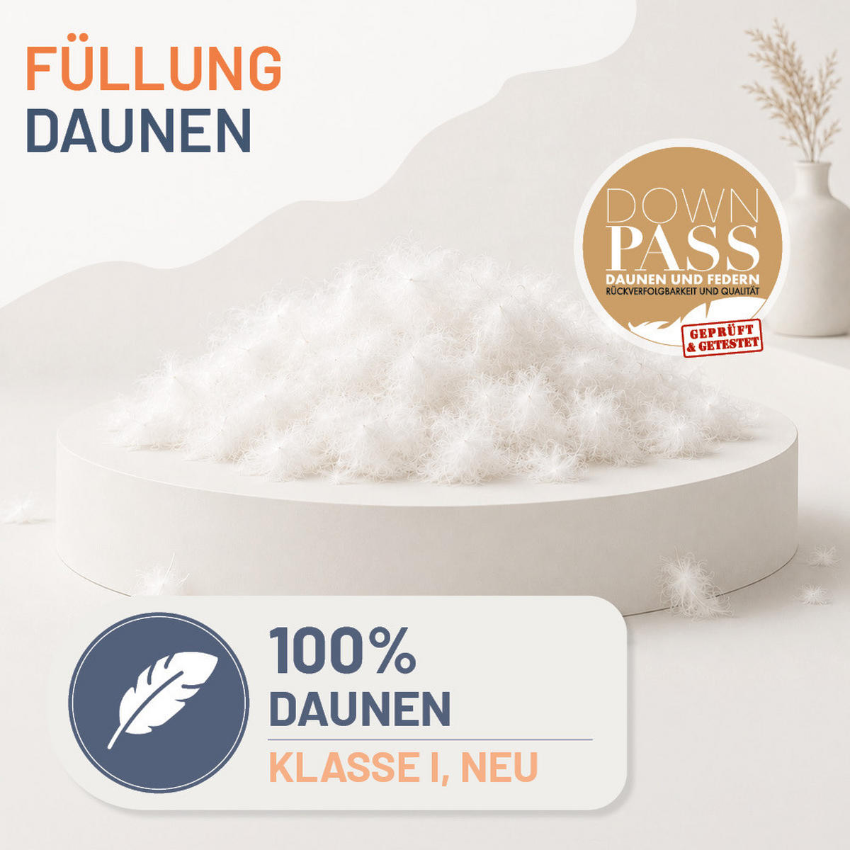 DAUNENDECKE 200x220 Extra Warm, LUXUS Winterdecke extra warm 100% Daune - Weiß, Textil (200/220cm) - casimum