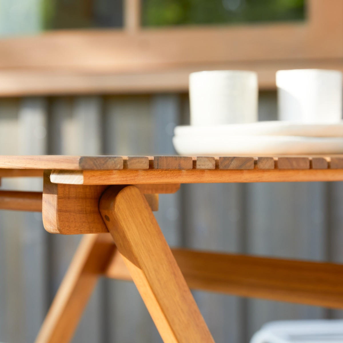 GARTENMÖBEL-SET 3-tlg Bistro Schwarz aus Akazie - Schwarz, Holz - Tikamoon