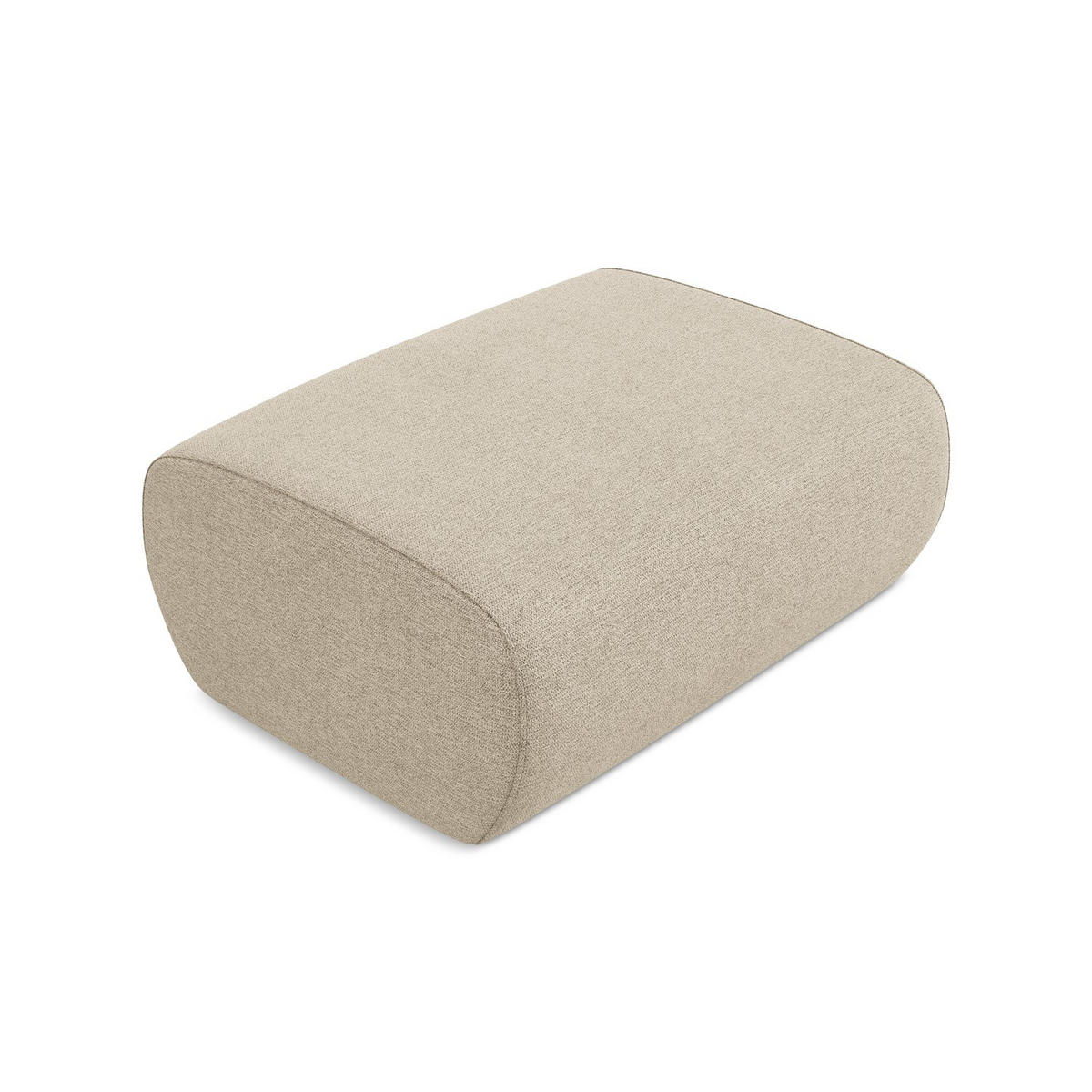 POUF Chenille Stoff Beige - Beige/Schwarz, Kunststoff/Textil (102/40/62cm) - LaMiaSofa
