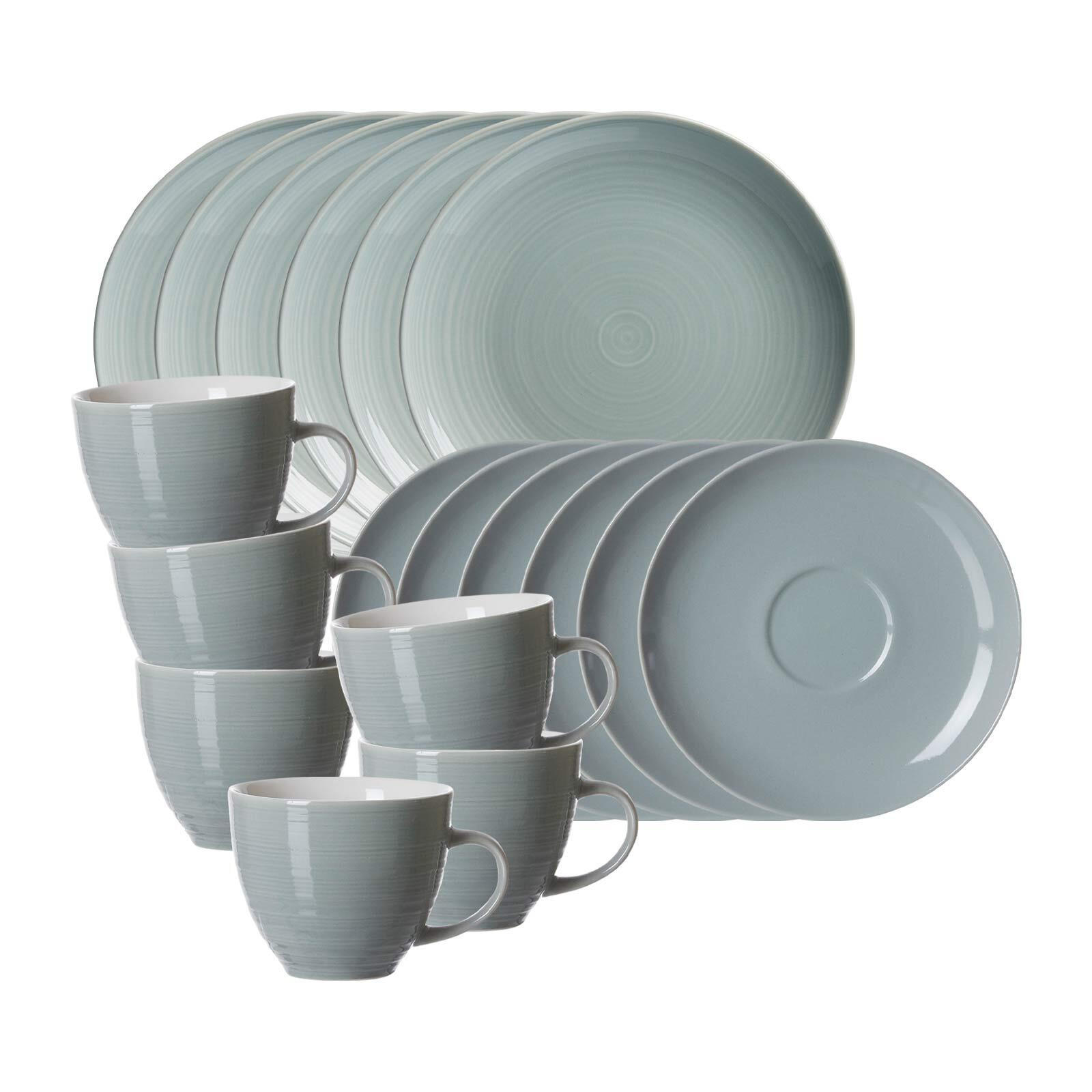 KAFFEESERVICE Suomi Blau 18er Set - Blau, Keramik (1/1/1cm) - Ritzenhoff Breker