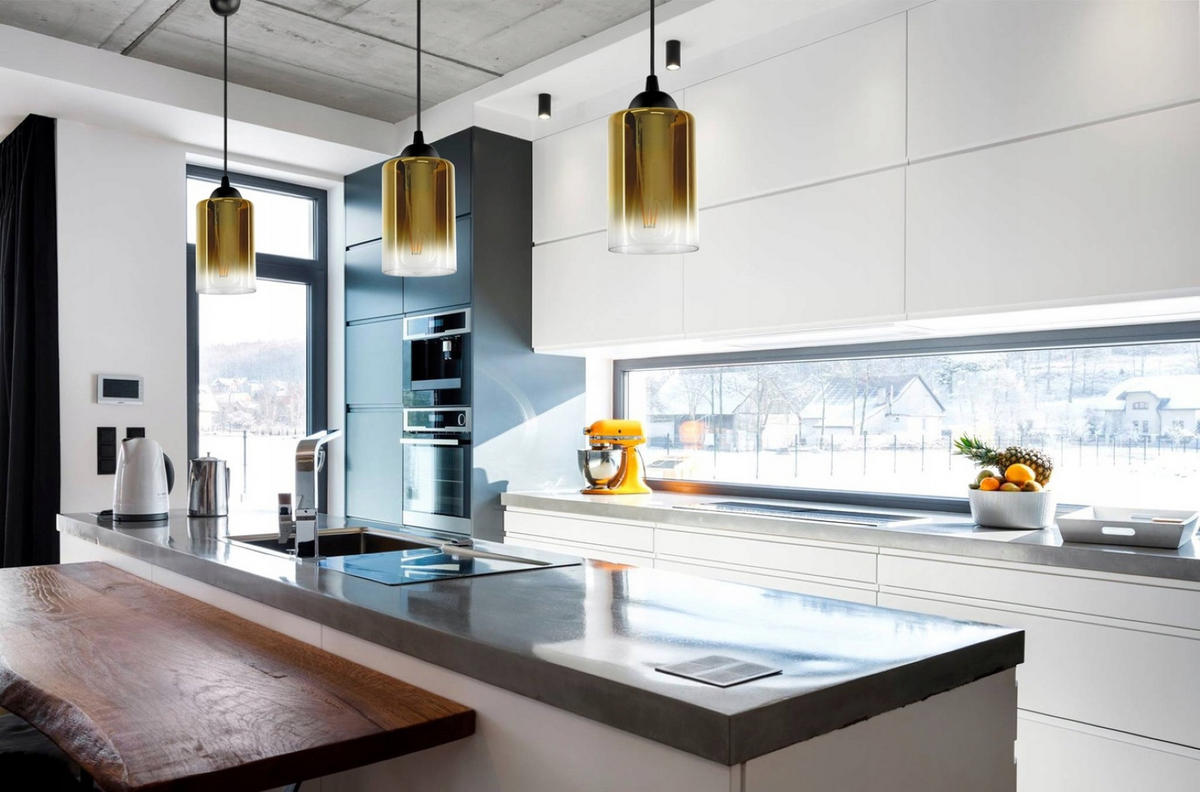 PENDELLEUCHTE GRAF - Transparent/Goldfarben, Glas/Metall (10/10/80cm) - kiki design