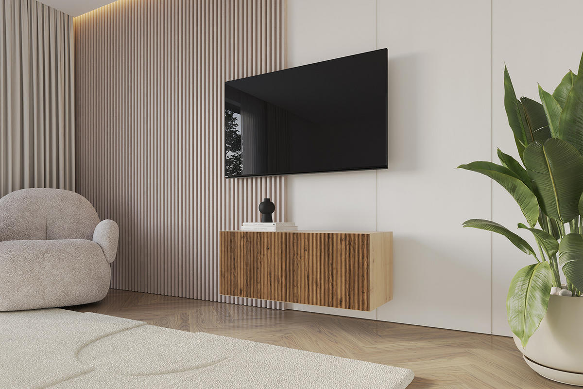 LOWBOARD NOA-2-W 100x40x41 cm - Artisan / Katania - Eiche Wotan, Holzwerkstoff (100/40/41cm) - ALTDECOR