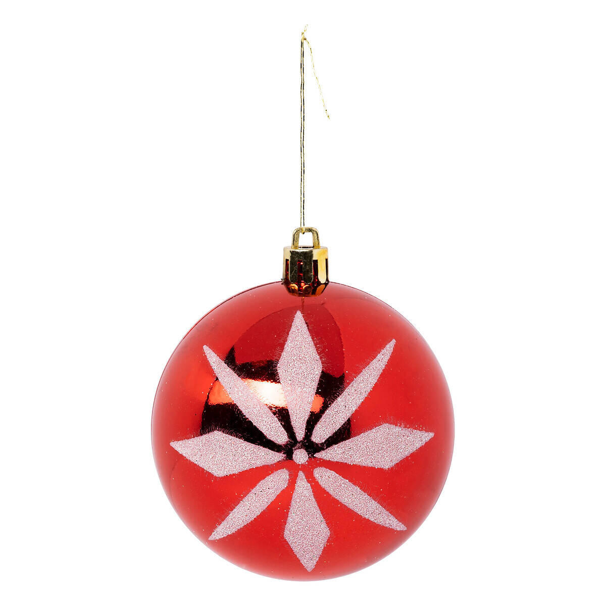 WEIHNACHTSKUGELN Rot mit weißem Muster 8er-Set Ø 8 cm - Rot, Kunststoff (8/9.2/8cm) - Atmosphera Createur d´interieur