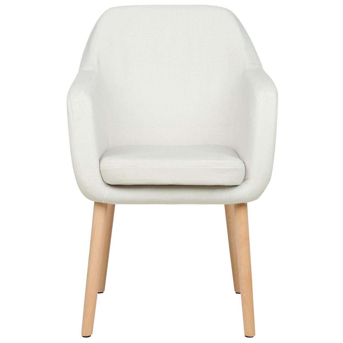 ESSZIMMERSTUHL Samtstoff cremeweiß Yorkville II - Hellbraun/Weiß, Textil (56/82/46cm) - Beliani