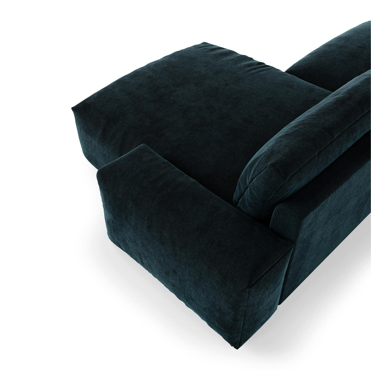 ECKSOFA RECHTS Samt Pfauenblau 310cm - Blau/Hellblau, Textil (310/174cm) - Sia Home