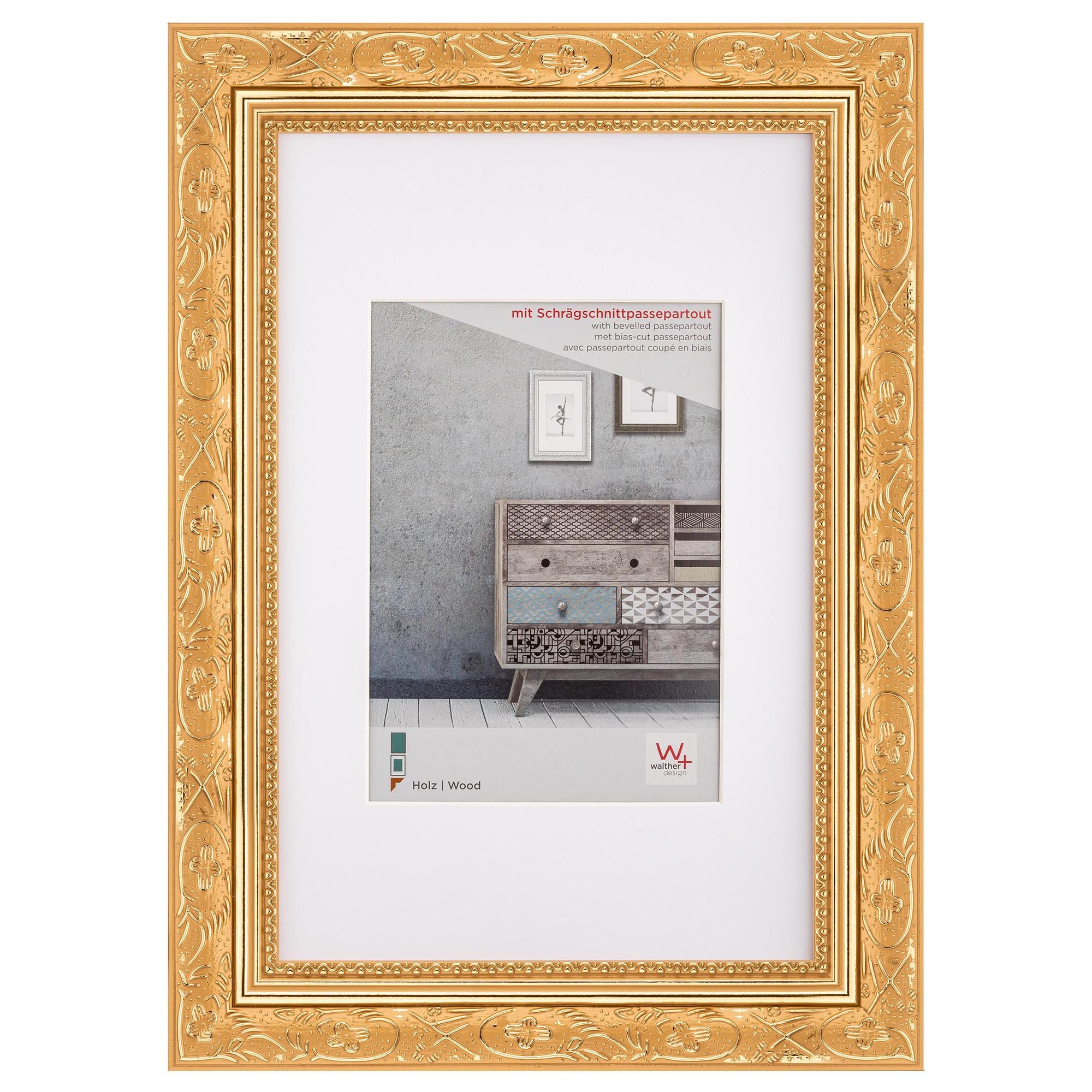 BILDERRAHMEN Barock Holzrahmen 20x30, GOLD - Goldfarben, Holzwerkstoff (26.9/36.9/2.1cm) - walther design