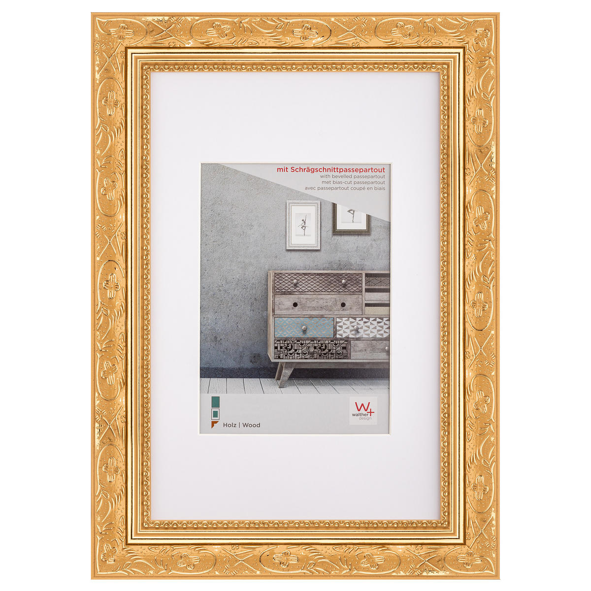 BILDERRAHMEN Barock Holzrahmen 20x30, GOLD - Goldfarben, Holzwerkstoff (26.9/36.9/2.1cm) - walther design