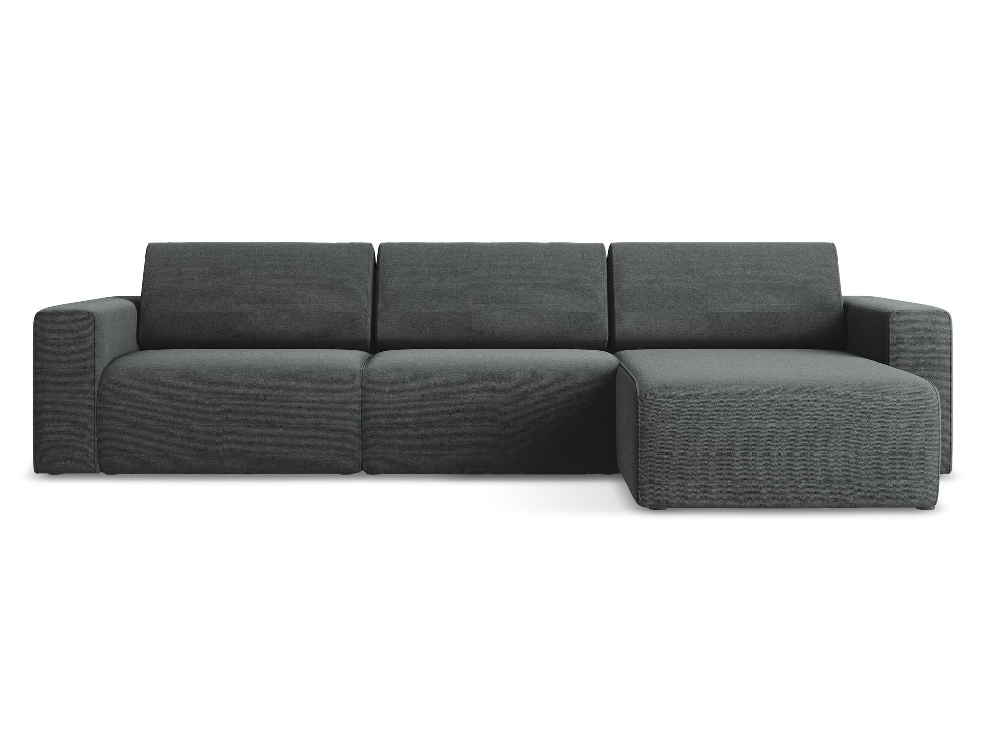 ECKSOFA Links Strukturstoff Stoff Grau - Schwarz/Grau, Kunststoff/Textil (314/167cm) - Makamii