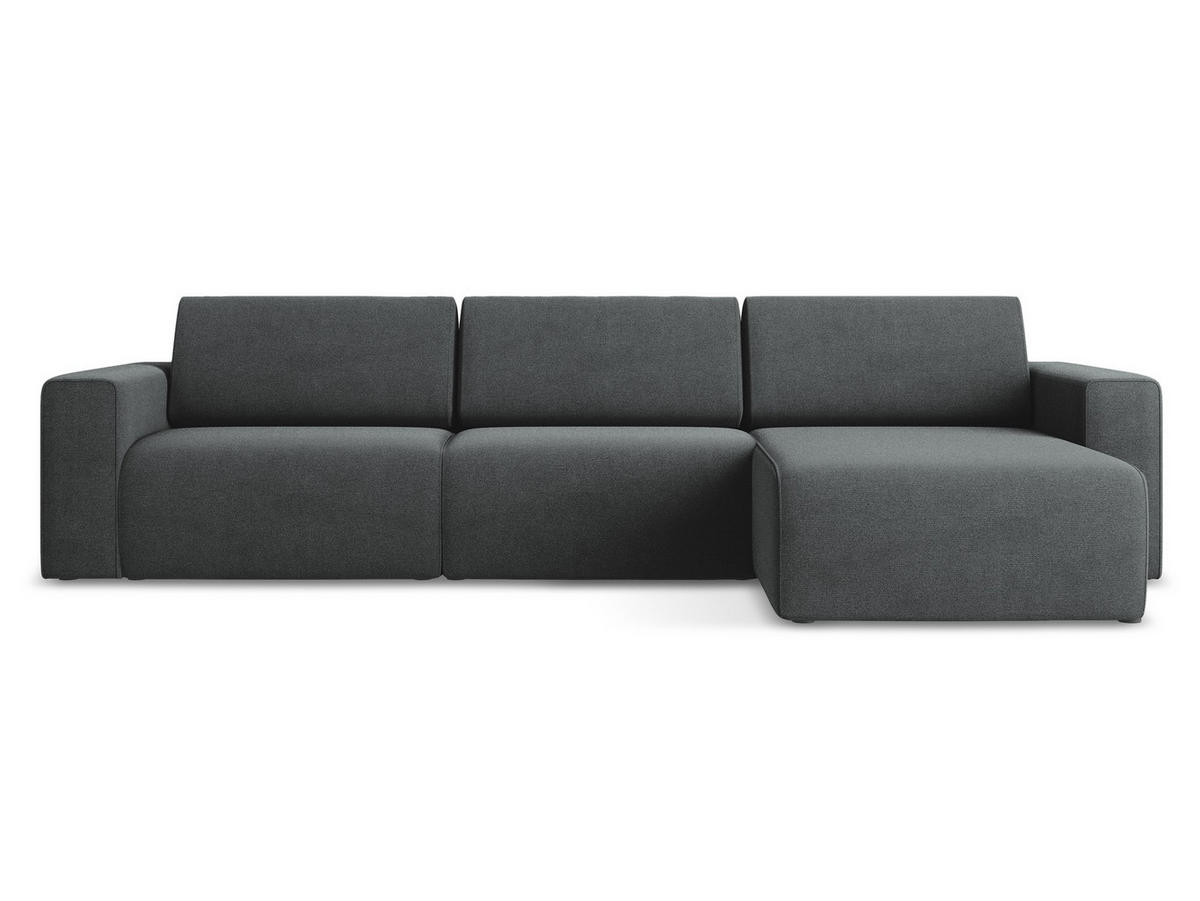 ECKSOFA Links Strukturstoff Stoff Grau - Schwarz/Grau, Kunststoff/Textil (314/167cm) - Makamii