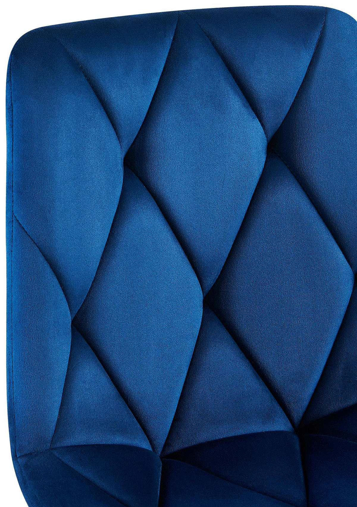 STUHL 2er Set Samt Dunkelblau - Schwarz/Dunkelblau, Textil/Metall (45/85/55cm) - CLP