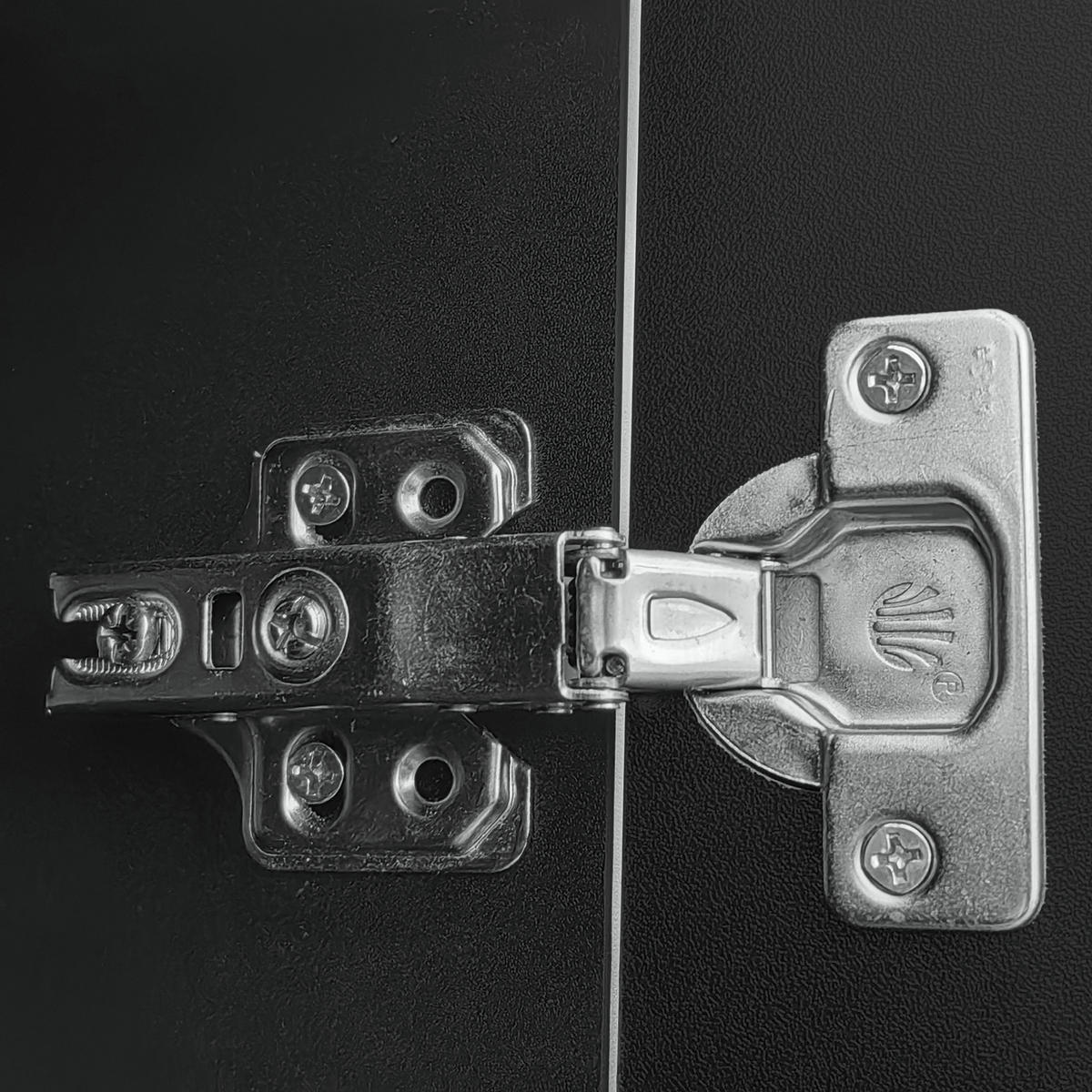 IN Schwarz Schuhschrank mit Strukturpaneelen, verstellbaren Einlegeböden und Schubladen , B83/T35/H101cm - Goldfarben/Schwarz, Holzwerkstoff/Metall (82/101/35cm) - STILVORA
