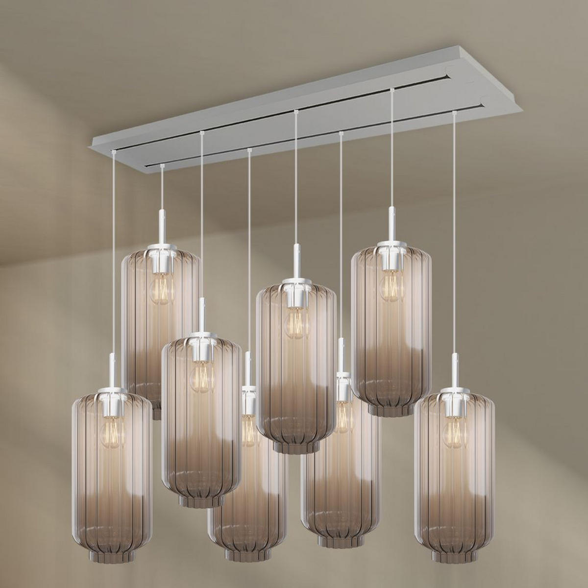 HÄNGELEUCHTE Velo 8-flammig Klar Ø 18cm - Klar/Weiß, Glas (18/18/33cm) - s.luce