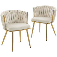 STUHL Creme 2er-Set 58/57/72 cm - Goldfarben/Creme, Textil/Metall (57/72/58cm) - PANGIVO