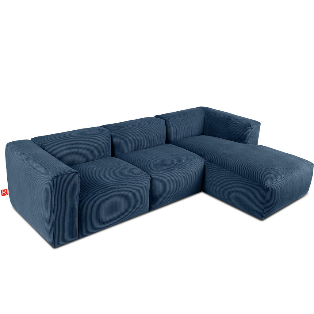 Thumbnail - Konsimo® Eckmodulsofa-Rechts, Blau, Grün, Textil, einzeln stellbar,Freiform, 297x180 cm, Wohnzimmer, Sofas & Couches, Wo...